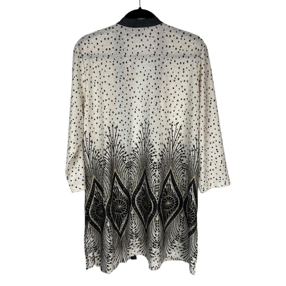 NEW Chicos Travelers Collection Foiled Peacock Jacket Size 3 XL Zipper Metallic - Picture 2 of 11